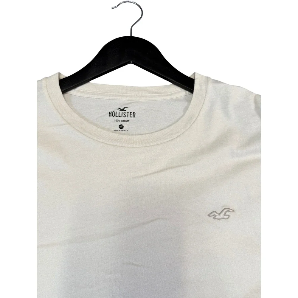 Hollister Long Sleeve Tee Shirt Size XXL Cream Off White Casual EUC